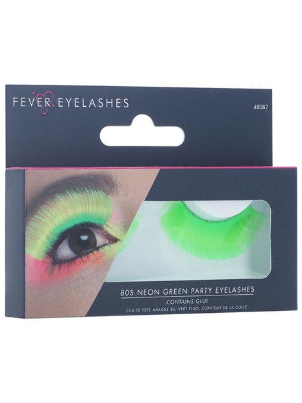 80s Neon Green Party Eyelashes
