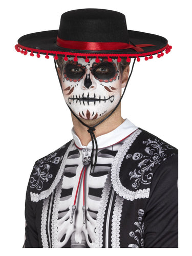 Day of the dead Senor Hat, Black and Red