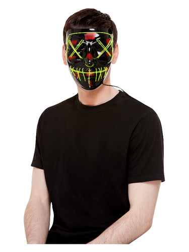 Black and Green Neon Light Up Stitch Face Mask