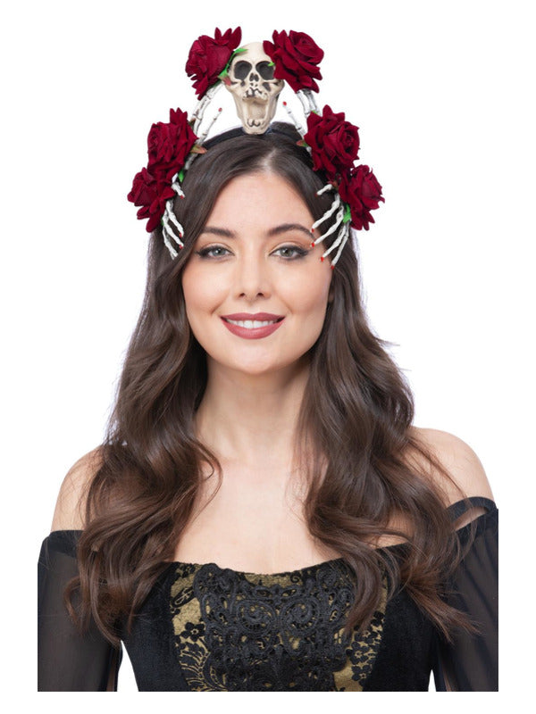 Purple Rose and Skull Hand Headband