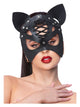 Black Mock Leather Cat Mask