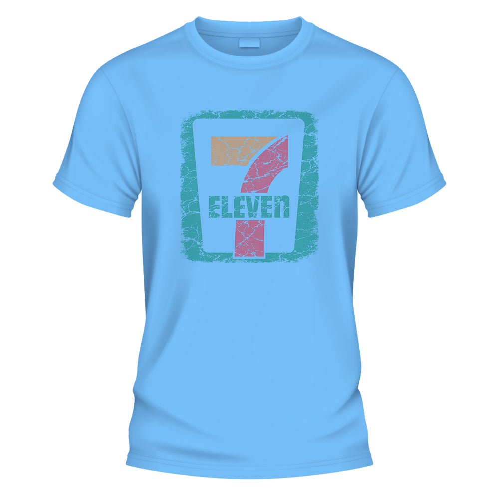 7 Eleven Classic Graphic Tee, Worn Faded Vintage Style Unisex Summer Beach Wear - image 5