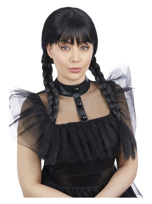 Adult Black Gothic School Girl Wig