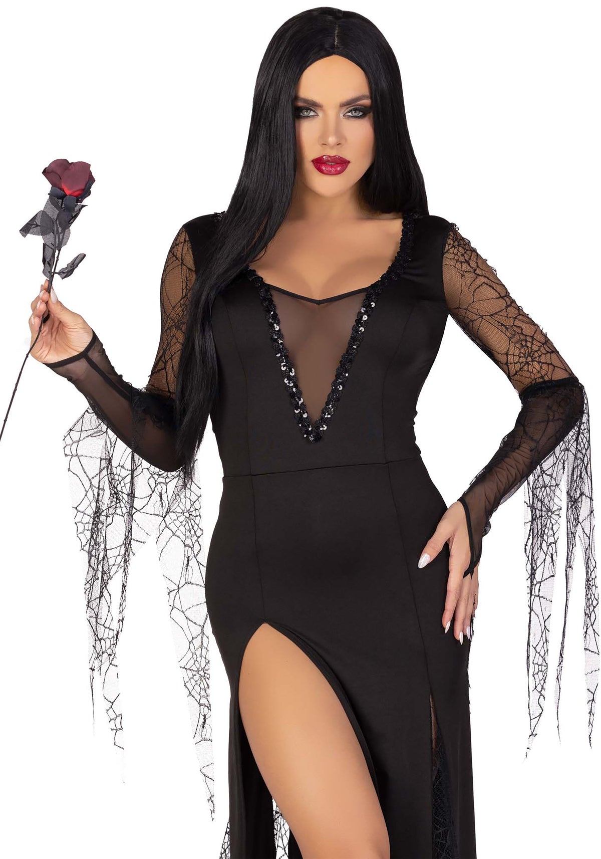 Sexy Spooky Morticia Dress Costume - image 1