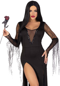 Sexy Spooky Morticia Dress Costume - image 1