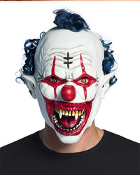 Vampire Clown with Hair Latex Head Mask