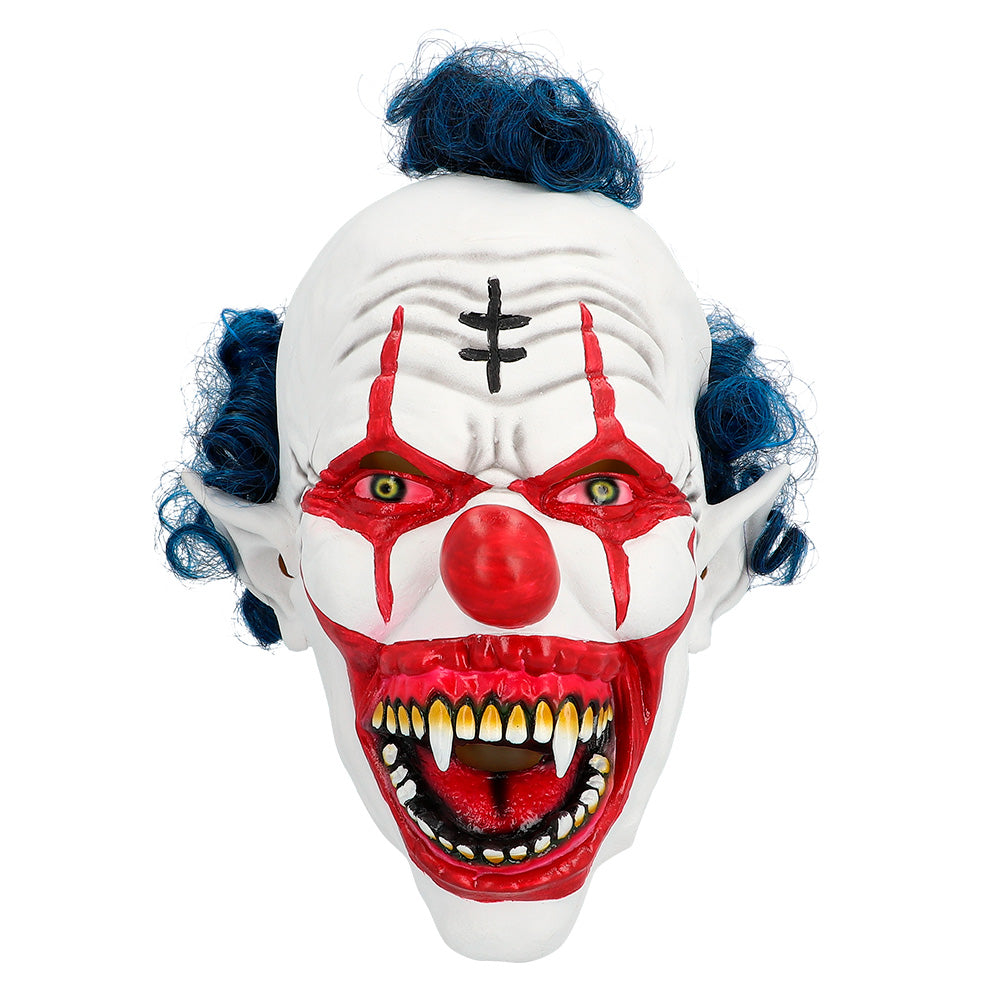 Vampire Clown with Hair Latex Head Mask - image 3