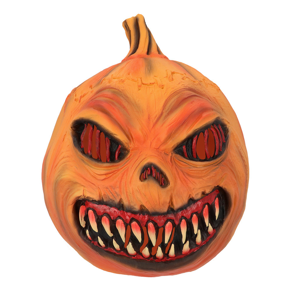 Pumpkin Monster Latex Head Mask - image 2