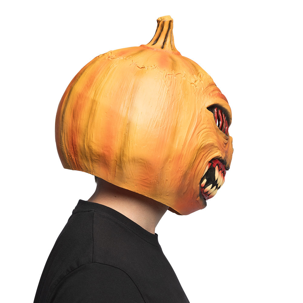 Pumpkin Monster Latex Head Mask - image 3