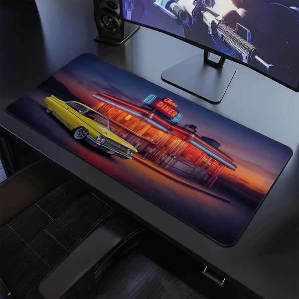 Retro Diner Desk Pad Mouse Mat 90x40cm - image 1
