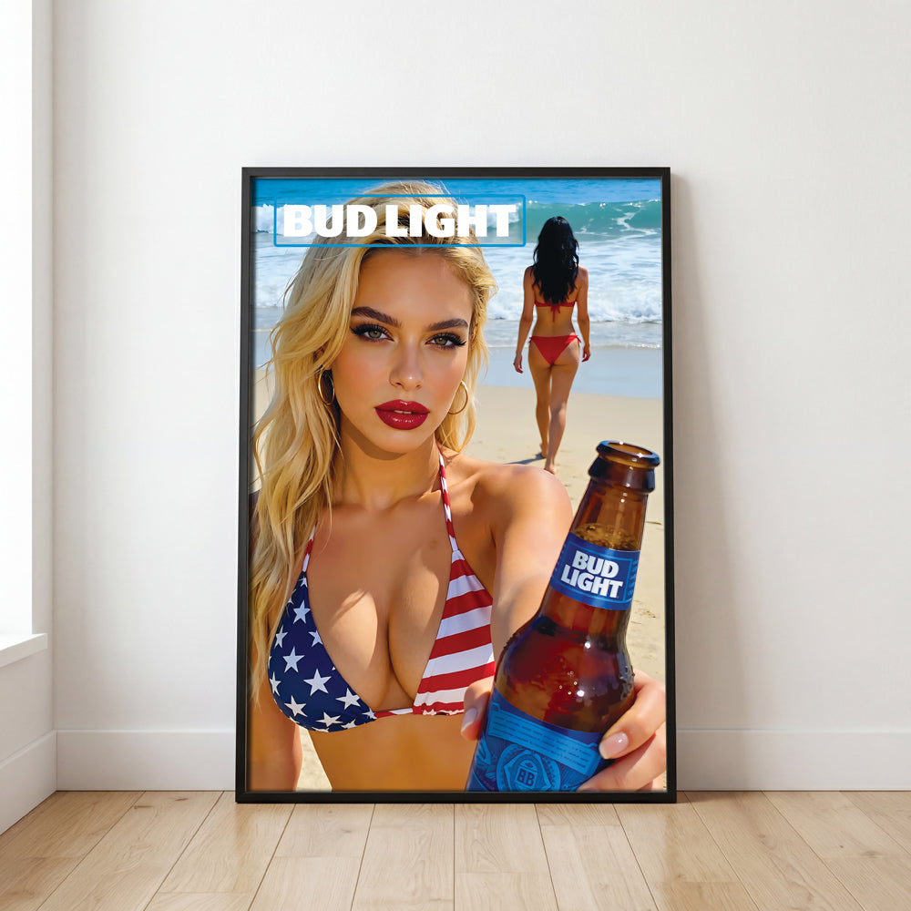 All American Bikini Beauty Bug Light Poster Wall Art, Modern Home Decor, Digital Print - image 2