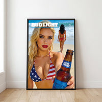 All American Bikini Beauty Bug Light Poster Wall Art, Modern Home Decor, Digital Print - image 2