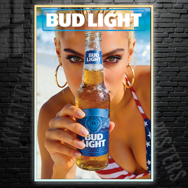 All American Bug Light Bikini Eyes Up Here Poster Wall Art, Modern Home Decor, Digital Print - image 3