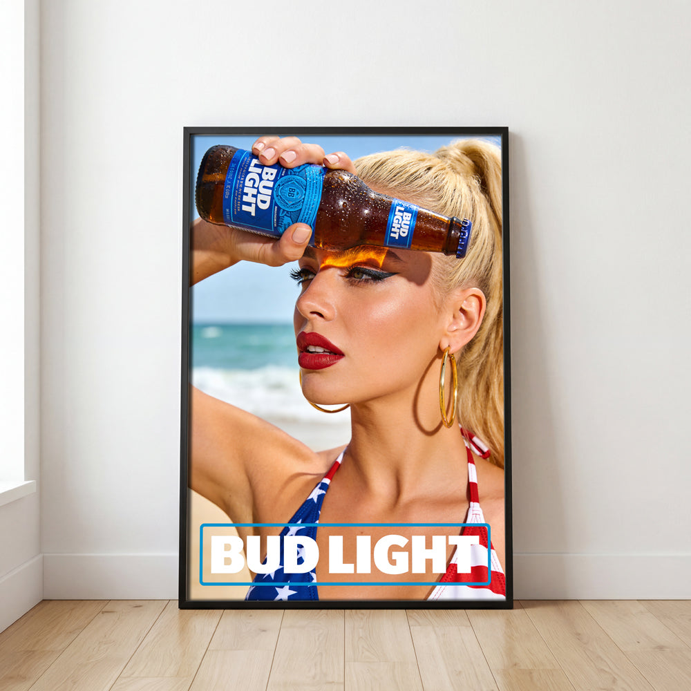 All American Bud Light Bikini Poster Wall Art, Modern Home Decor, Digital Print - image 2