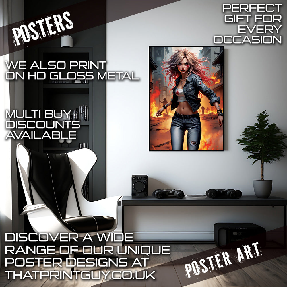 Burning Fear metal print wall art