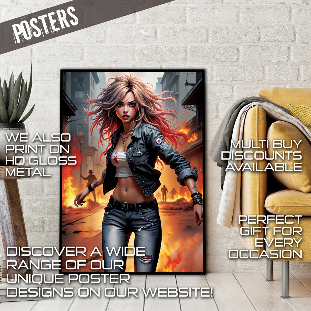 Burning Fear metal print wall art
