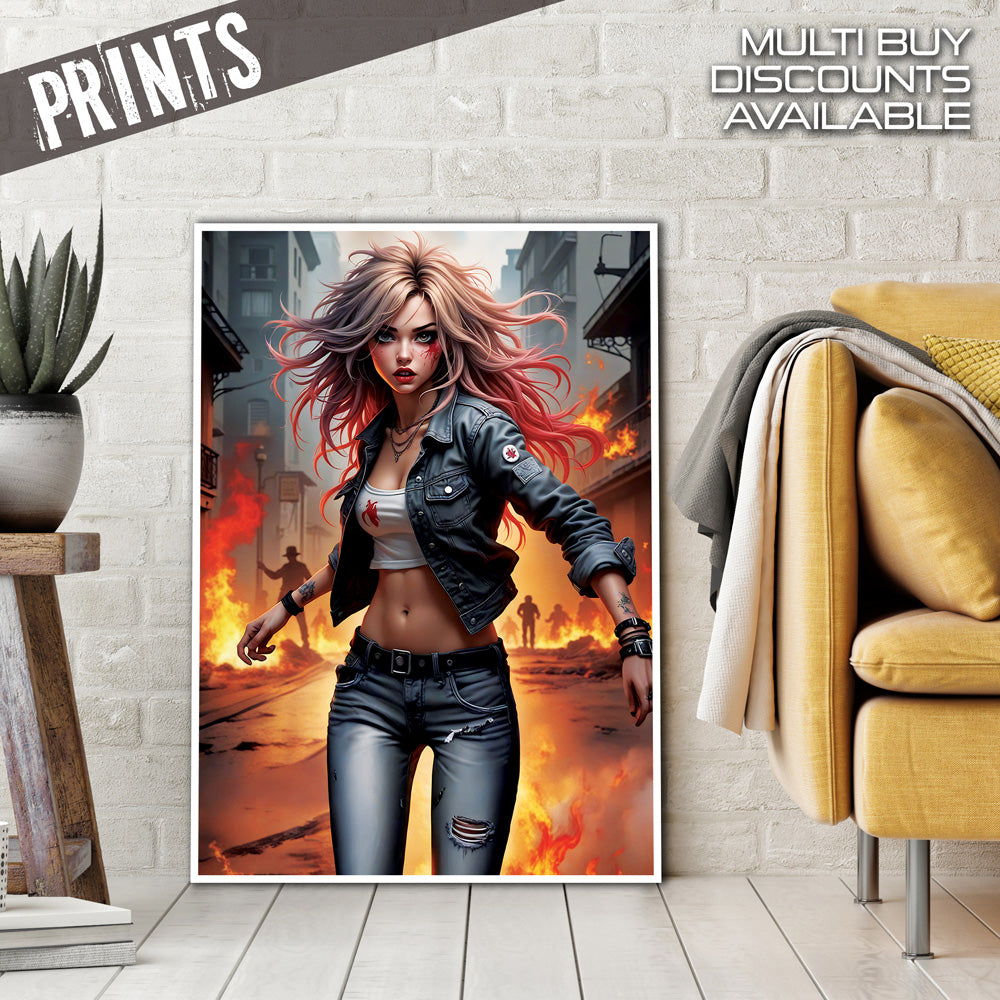 Burning Fear metal print wall art