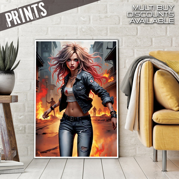 Burning Fear metal print wall art