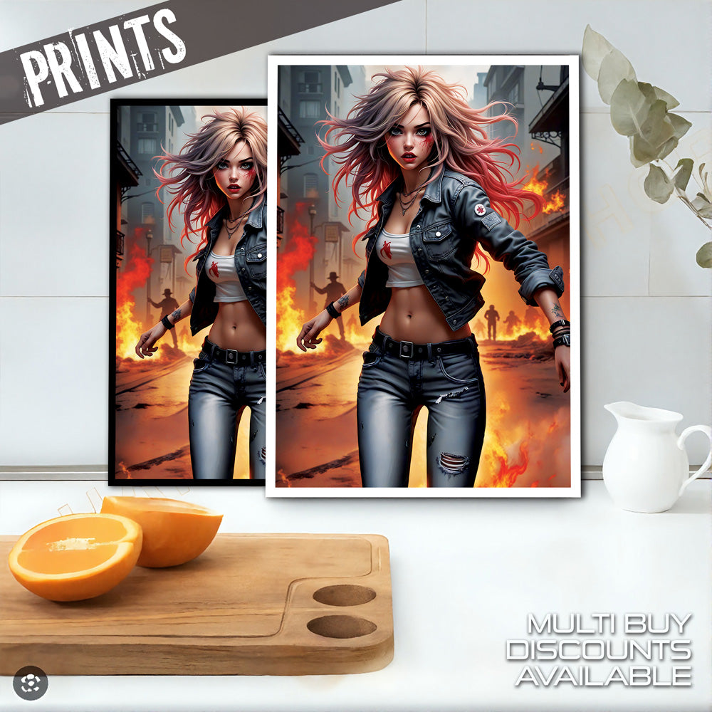 Burning Fear metal print wall art