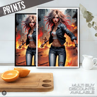 Burning Fear metal print wall art