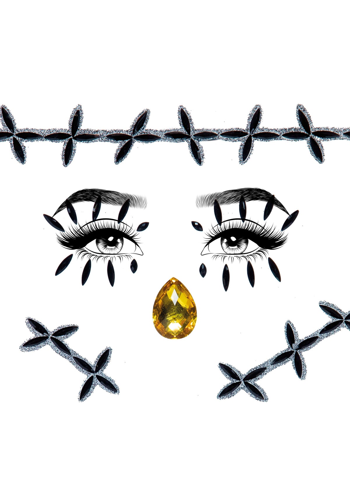 Stitches Adhesive Face Jewels Sticker - image 1