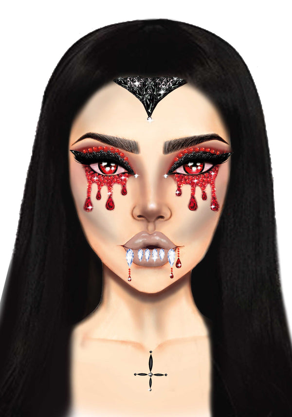 Vampire Adhesive Face Jewels Sticker - image 1