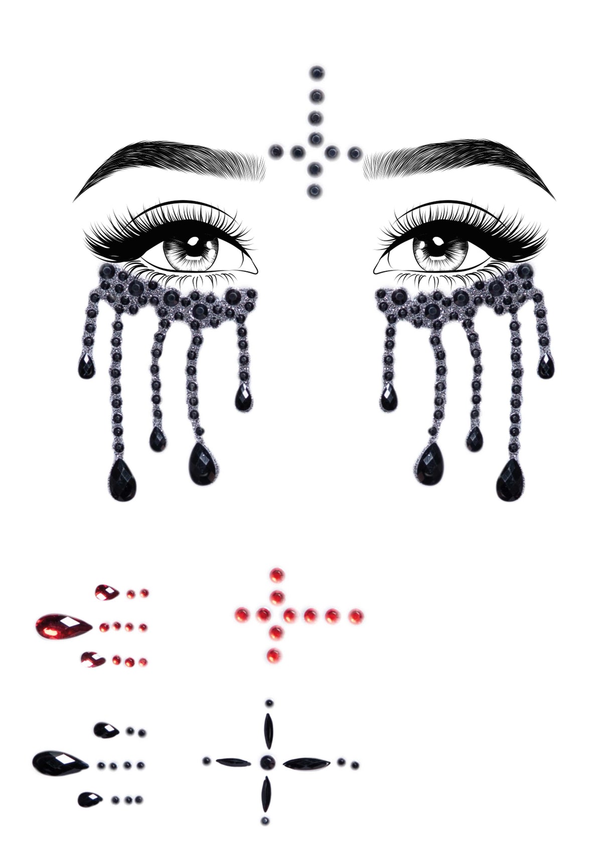 Possessed Adhesive Face Jewels Sticker - image 2