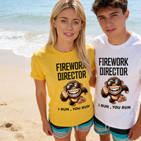 Firework Director graphic T-shirt front print