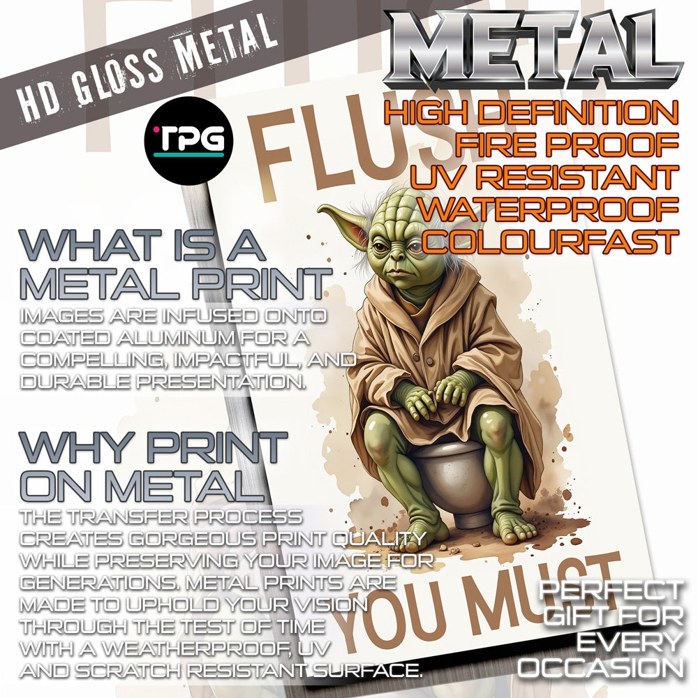 Flush You Must novelty metal print wall art