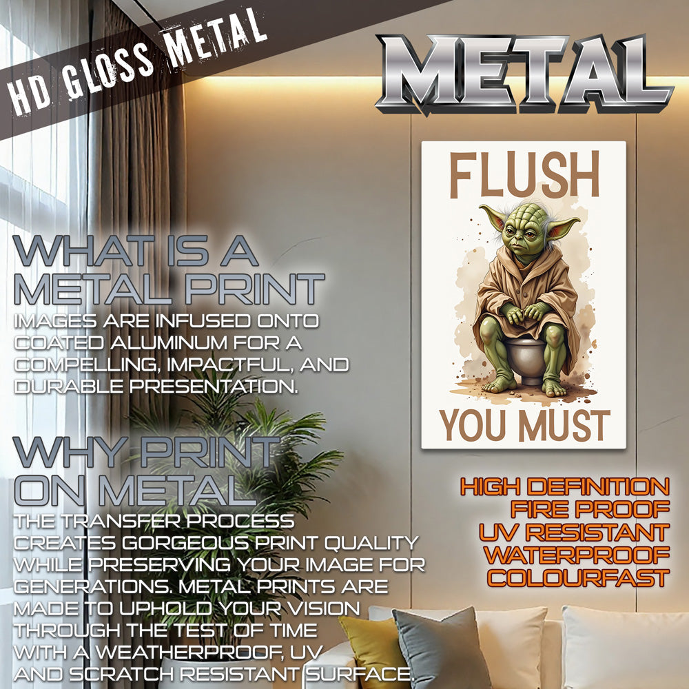 Flush You Must novelty metal print wall art