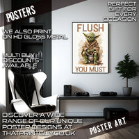 Flush You Must novelty metal print wall art