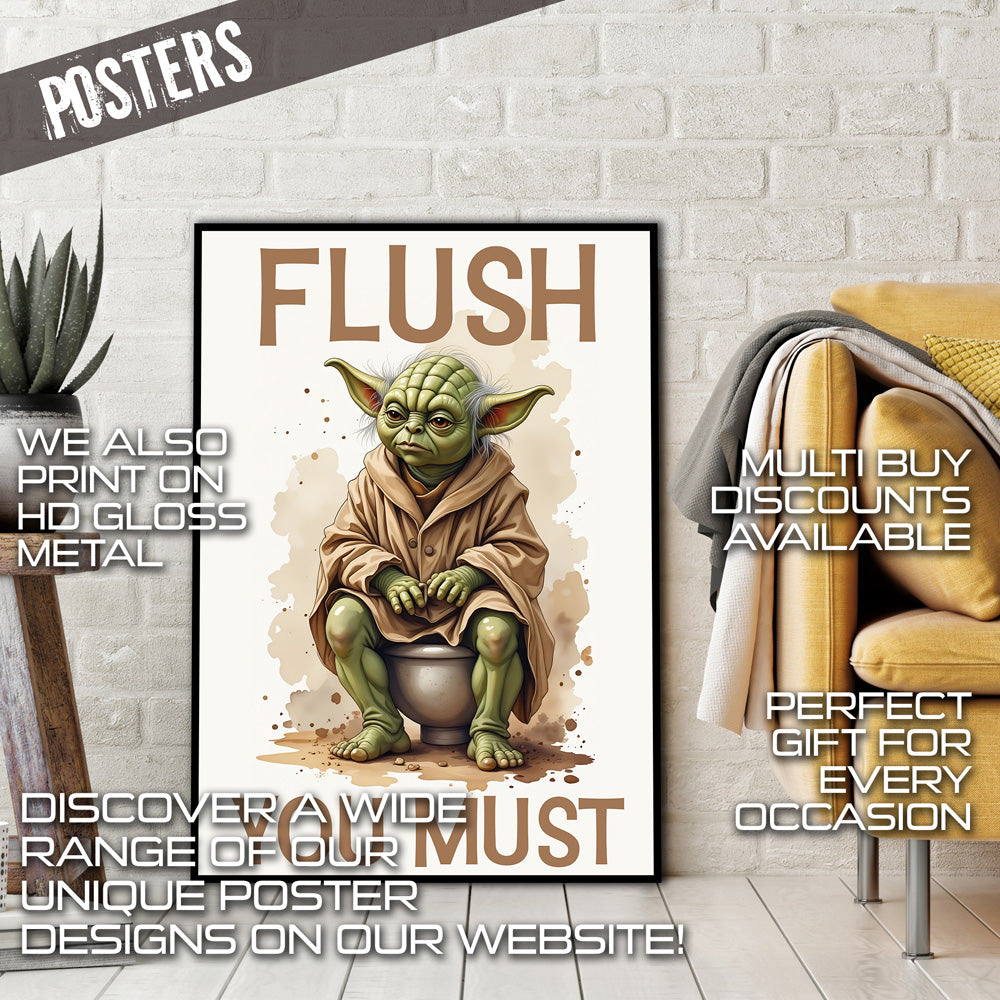 Flush You Must novelty metal print wall art