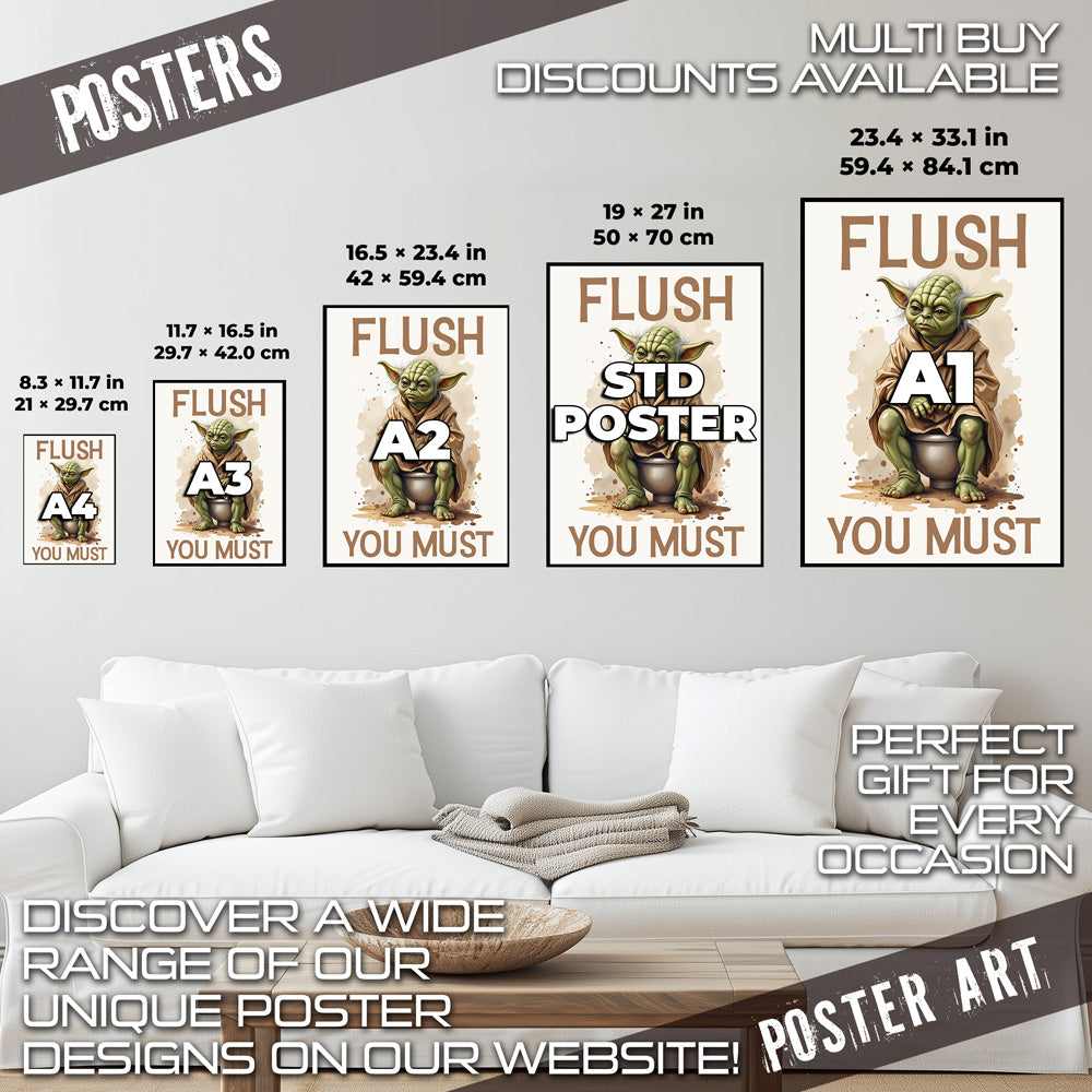 Flush You Must novelty metal print wall art