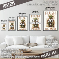 Flush You Must novelty metal print wall art