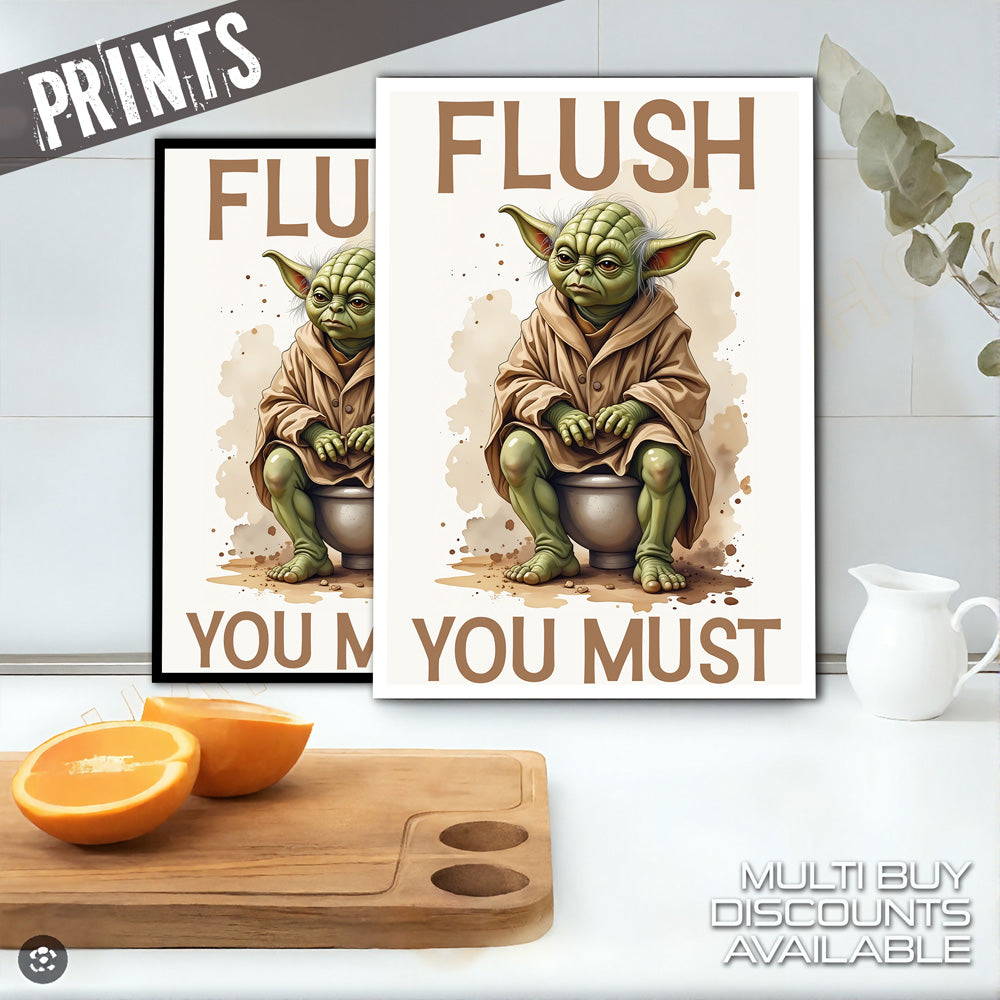 Flush You Must novelty metal print wall art