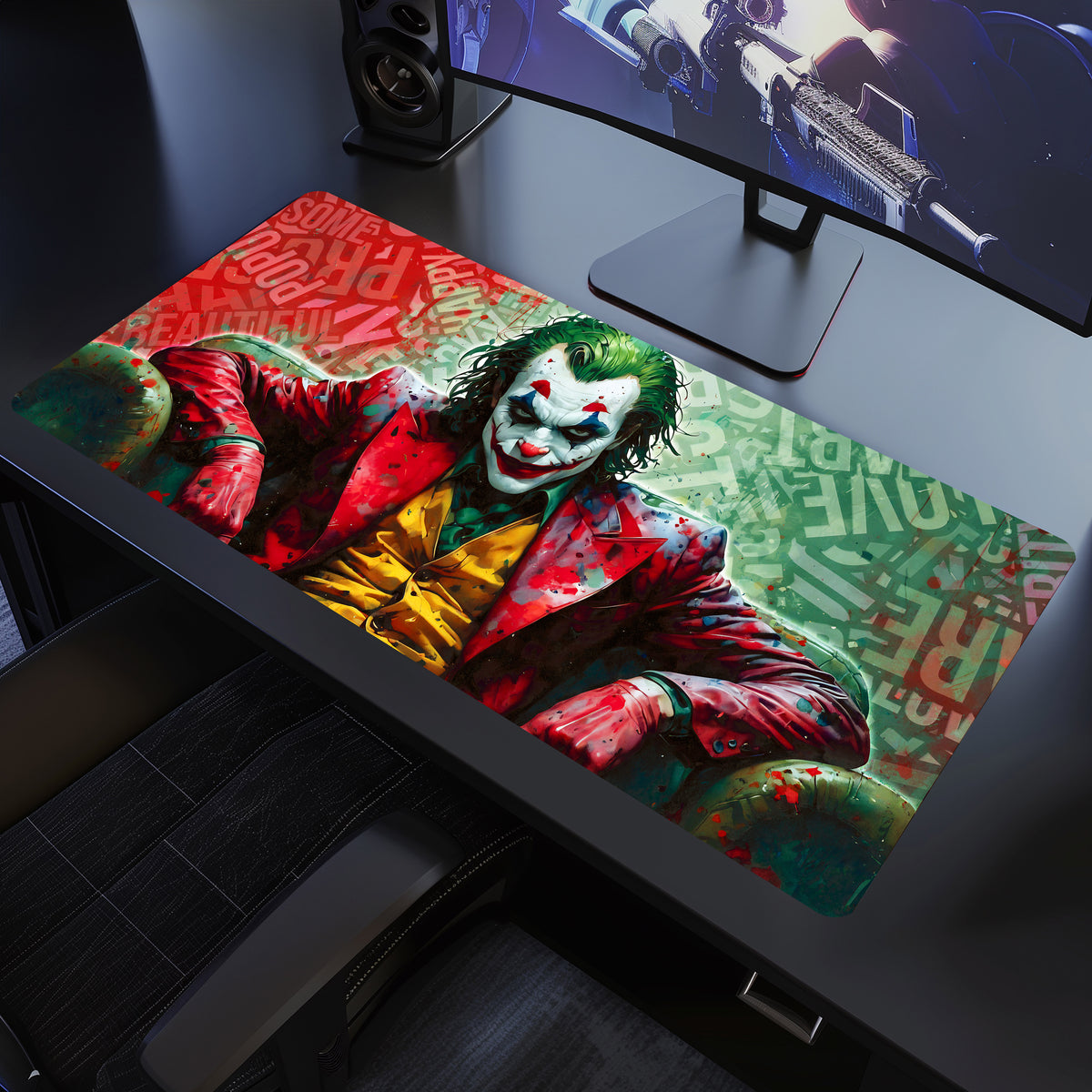 Joker's Grin Desk Pad Mouse Mat 90x40cm - image 1