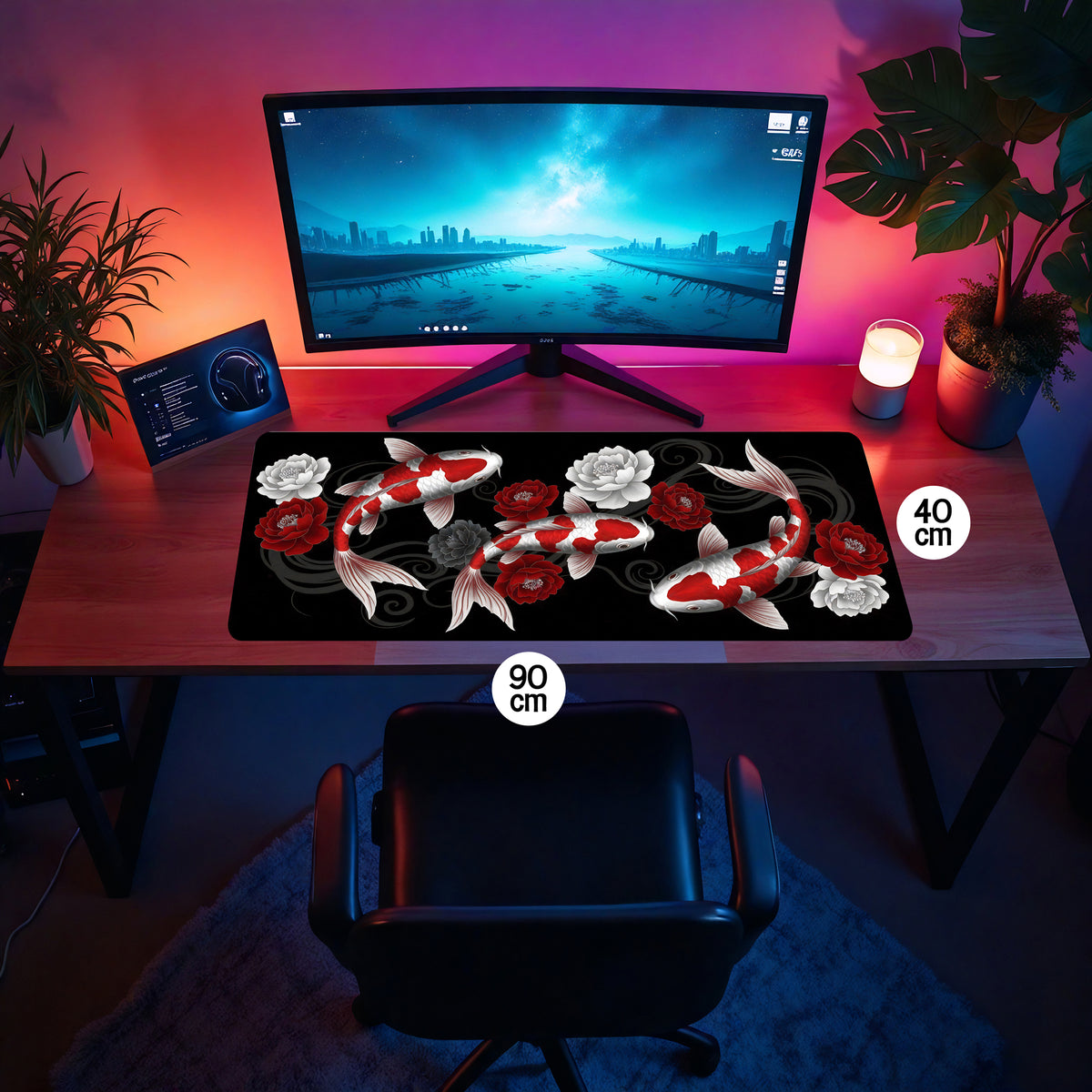 Koi Reflection Desk Pad 90cm x 40cm - image 3
