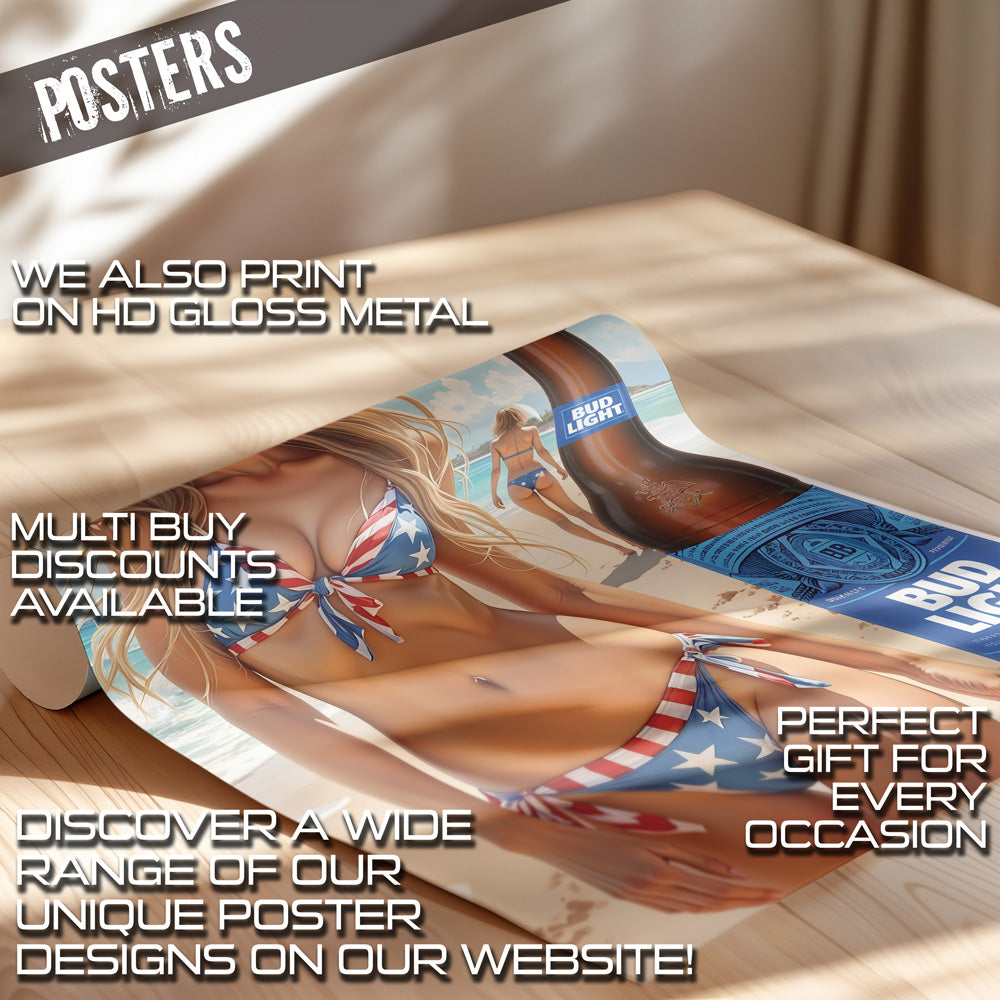 Bikini n Beers Man Cave rolled paper mockup