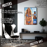 Bikini n Beers Man Cave white living room mockup