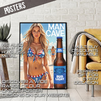 Bikini n Beers Man Cave black framed photo mockup alternate view