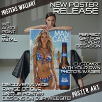Bikini n Beers Man Cave black framed photo mockup