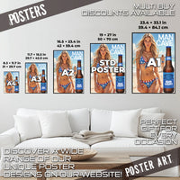 Bikini n Beers Man Cave paper sizes mockup