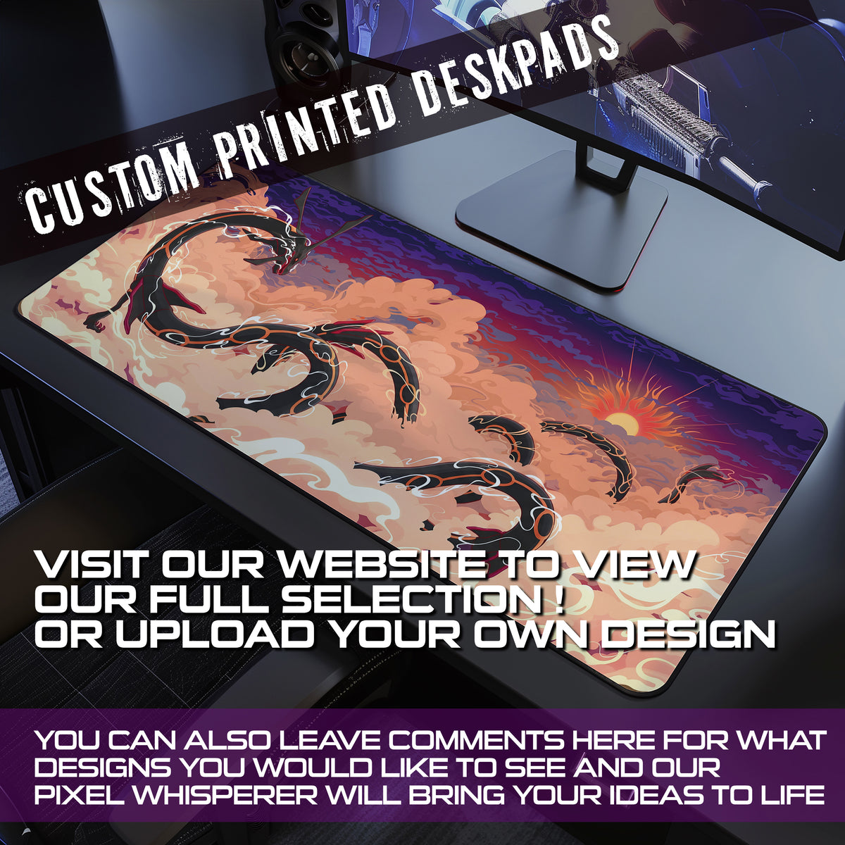 Rayquaza Desk Pad Mouse Mat 90x40cm - image 10