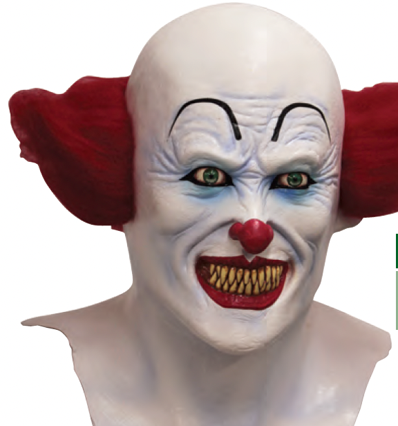 Scary Clown Overhead Deluxe Mask