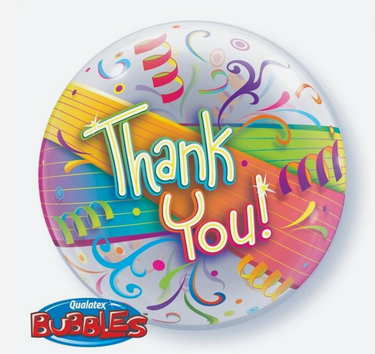 Thank You! Streamer Bubble Balloon 56cm