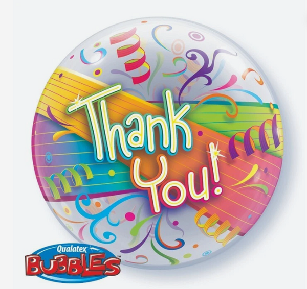 Thank You! Streamer Bubble Balloon 56cm