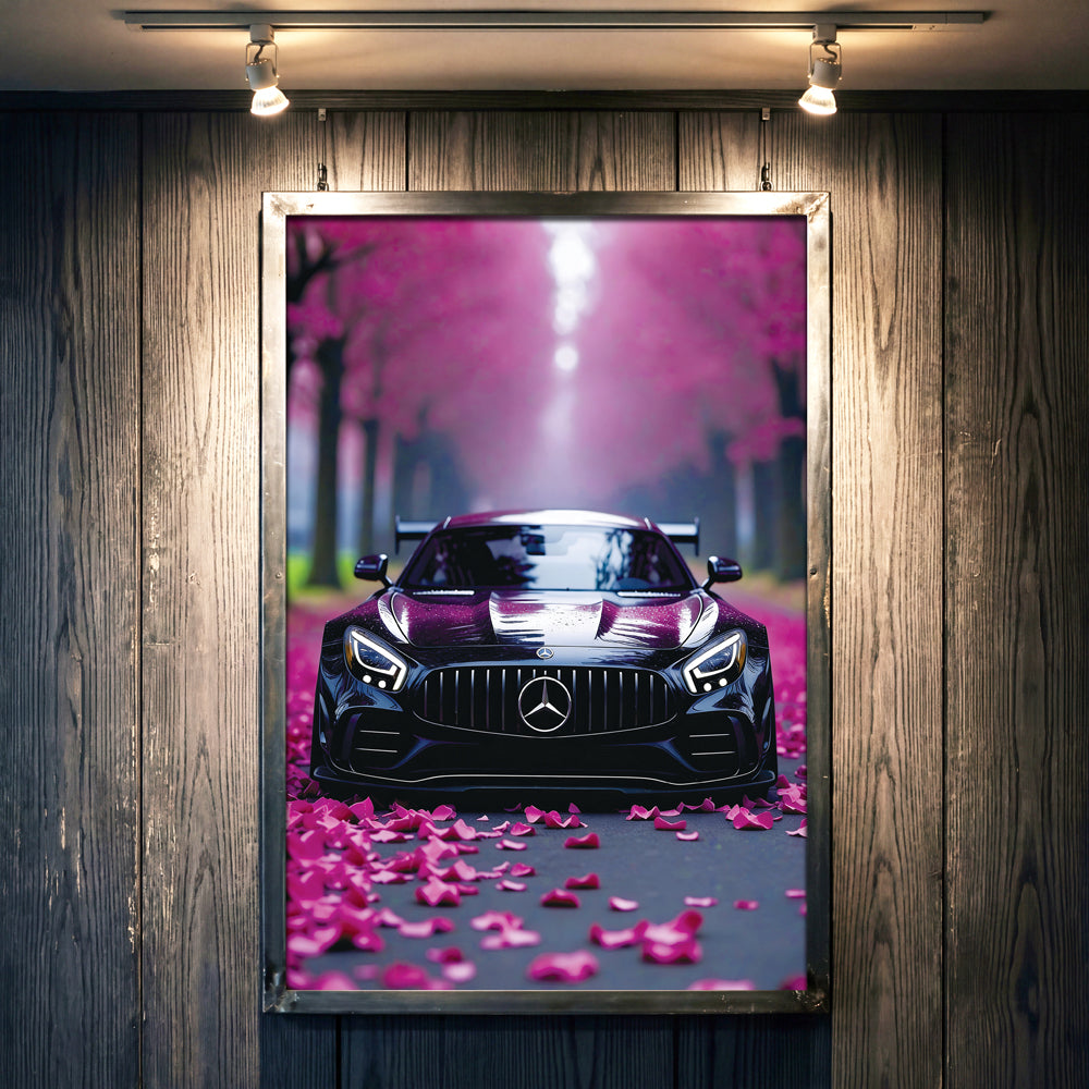 Woodland Mercedes Benz Poster Wall Art, Car Photography, Modern Home Decor - image 1