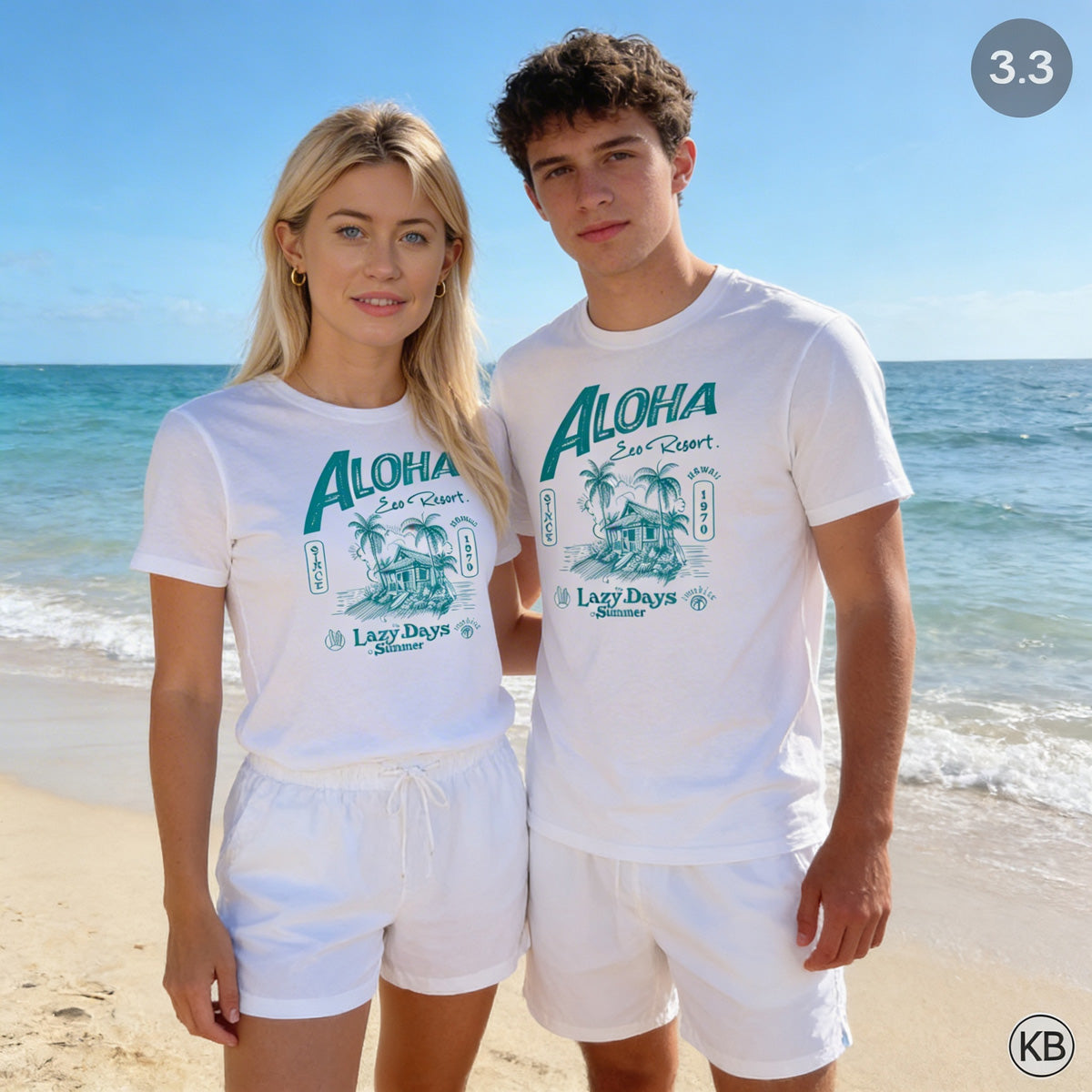 Relaxing Aloha Design T-Shirt – Classic Fit Heavyweight Cotton Tee - image 3