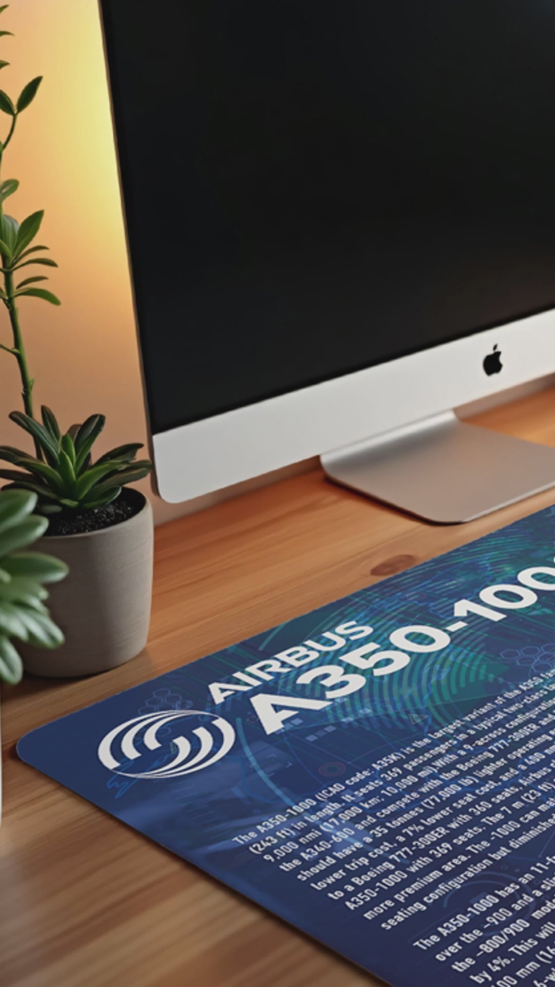 Airbus A350-1000 Desk Pad Mouse Mat 90x40cm - image 6