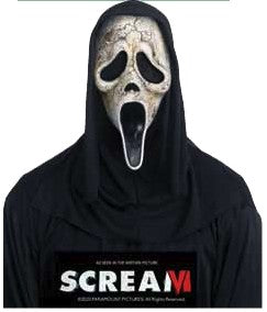 Ghost Face Scream VI mask with attached hood